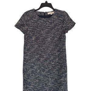 LOFT Navy Multicolor Textured Dress